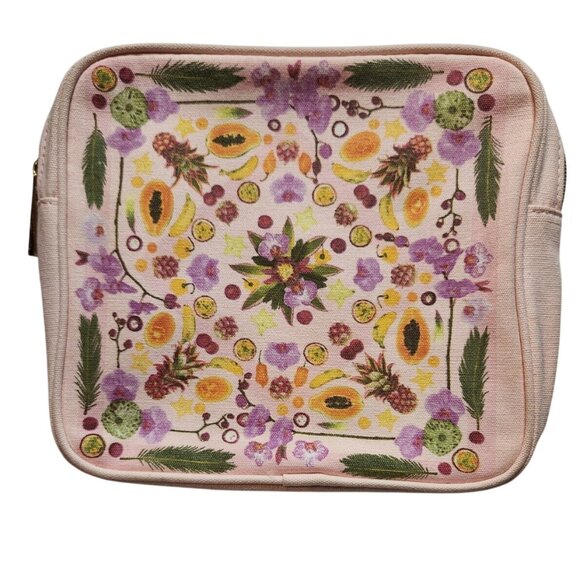 Estée Lauder travel bag Floral Pink Canvas Cosmetic Pouch fairy amba locke - Picture 2 of 5